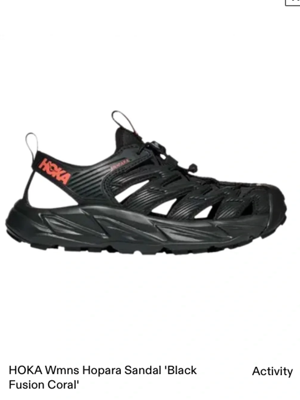 HOKA HOPARA Women's Water Shoes - Size 8.5 in Black/Coral Fusion